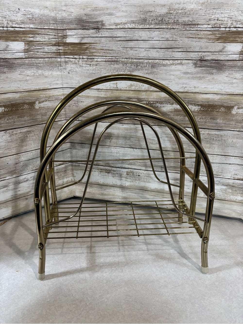Vintage brass magazine rack